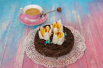 Image showing Cake on color background