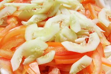 Image showing Tomatoes and cucumbers