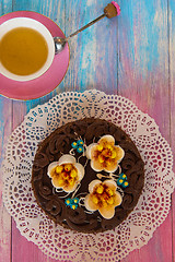 Image showing Cake on color background