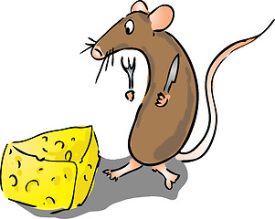 Image showing Mouse and cheese