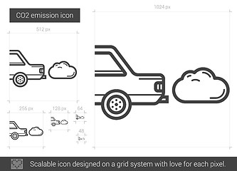 Image showing CO2 emission line icon.