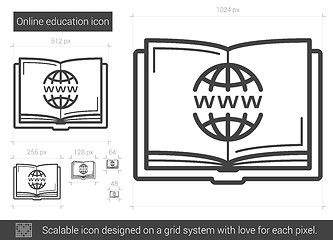 Image showing Online education line icon