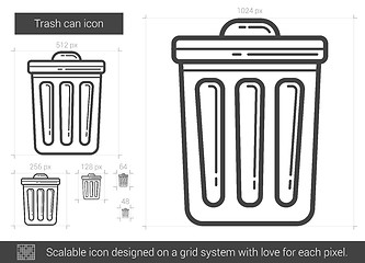 Image showing Trash can line icon.