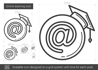 Image showing Online learning line icon.