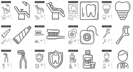 Image showing Stomatology line icon set.