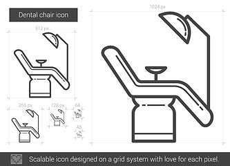 Image showing Dental chair line icon.