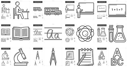 Image showing Education line icon set.