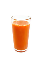 Image showing Juice carrot in tall glass