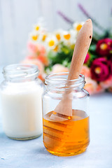 Image showing honey and milk