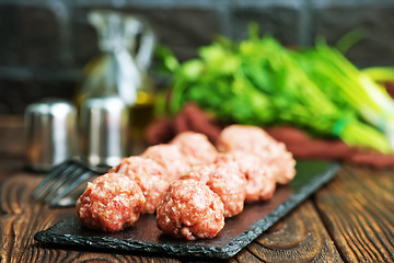 Image showing raw meat balls