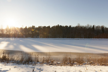 Image showing Lake covered with snow