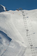 Image showing Skiing slopes from the top