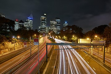 Image showing Urban highway at night