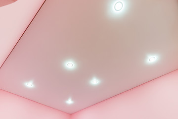 Image showing A view of the tension mat ceiling and spot lights in it