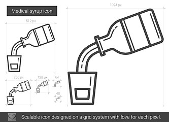 Image showing Medical syrup line icon.