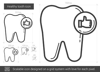 Image showing Healthy tooth line icon.