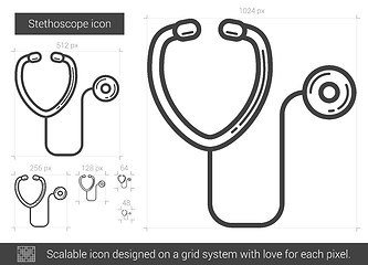 Image showing Stethoscope line icon.