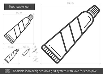 Image showing Toothpaste line icon.