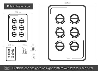 Image showing Pills in blister line icon.