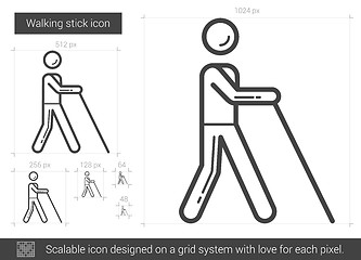 Image showing Walking stick line icon.