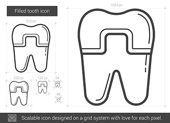 Image showing Filled tooth line icon.