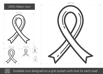 Image showing AIDS ribbon line icon.