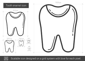 Image showing Tooth enamel line icon.