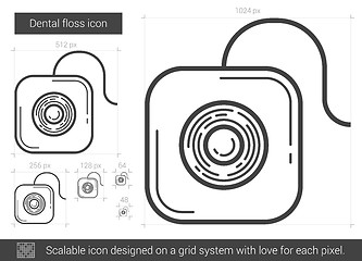 Image showing Dental floss line icon.