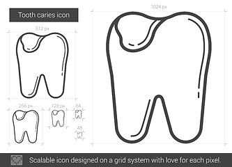 Image showing Tooth caries line icon.