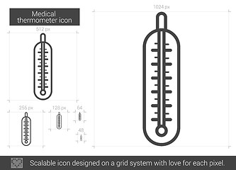 Image showing Medical thermometer line icon.