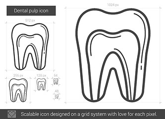 Image showing Dental pulp line icon.