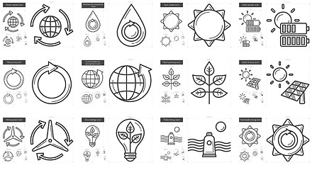 Image showing Ecology line icon set.