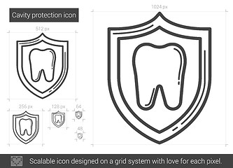 Image showing Cavity protection line icon.