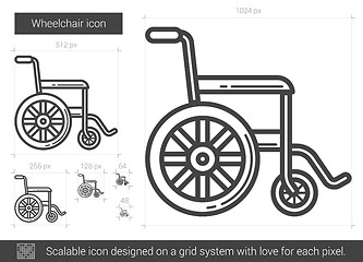 Image showing Wheelchair line icon.