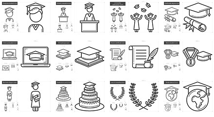 Image showing Education line icon set.