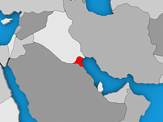 Image showing Kuwait in red on globe