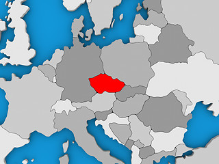 Image showing Czech republic in red on globe