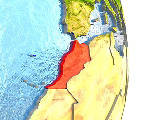 Image showing Morocco in red on Earth