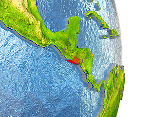 Image showing El Salvador in red on Earth