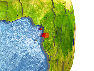 Image showing Equatorial Guinea in red on Earth