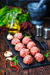 Image showing raw meat balls