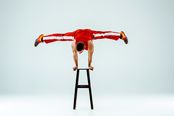 Image showing The two gymnastic acrobatic caucasian men