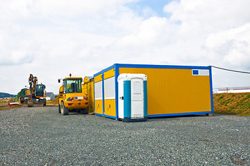 Image showing Industrail Site Container and mobile Toilet