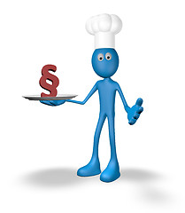 Image showing cook guy with paragraph symbol - 3d rendering