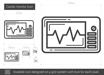 Image showing Cardio monitor line icon.