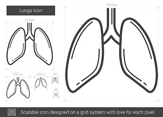 Image showing Lungs line icon.