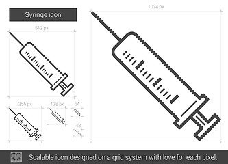 Image showing Syringe line icon.