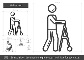 Image showing Walker line icon.