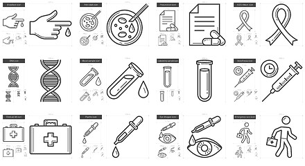 Image showing Medicine line icon set.