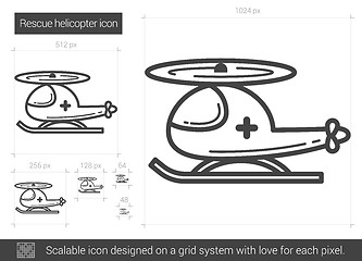 Image showing Rescue helicopter line icon.